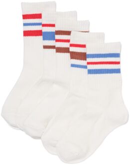 Hema Kindersokken sportstrepen - 5 paar gebroken wit (gebroken wit) - 31/34