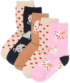 Hema Kindersokken sprookje - 5 paar donkerblauw (donkerblauw) - 31/34