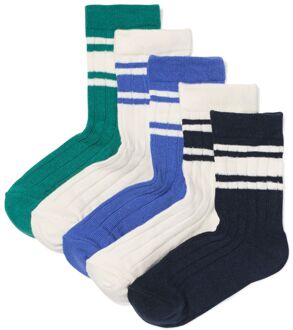 Hema Kindersokken strepen - 5 paar donkerblauw (donkerblauw) - 31/34