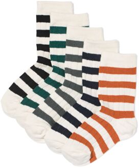 Hema Kindersokken strepen - 5 paar zwart (zwart) - 23/26