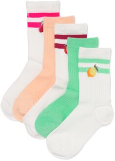 Hema Kindersokken strepen fruit - 5 paar gebroken wit (gebroken wit) - 23/26