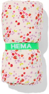 Hema Kinderstrandlaken 80x140cm mousseline bloemen (beige)