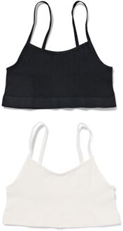 Hema Kindertops naadloos rib - 2 stuks wit (wit) - 134/140