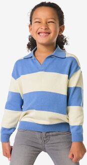Hema Kindertrui fijngebreid strepen blauw (blauw) - 122/128