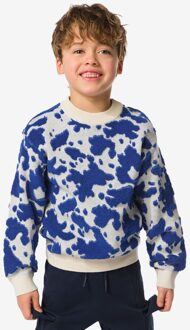 Hema Kindertrui gebreid koeienprint blauw (blauw) - 146/152