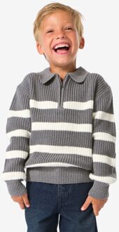 Hema Kindertrui gebreid strepen donkergrijs (donkergrijs) - 134/140