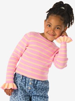 Hema Kindertrui rib strepen roze (roze) - 86/92