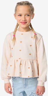 Hema Kindertrui sweatstof bloemen ecru (ecru) - 122/128