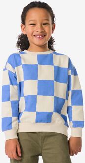 Hema Kindertrui sweatstof blokken blauw (blauw) - 122/128