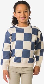 Hema Kindertrui sweatstof blokken ecru (ecru) - 134/140
