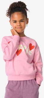 Hema Kindertrui sweatstof hartjes roze (roze) - 134/140