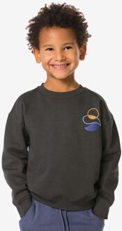 Hema Kindertrui sweatstof print donkergrijs (donkergrijs) - 122/128