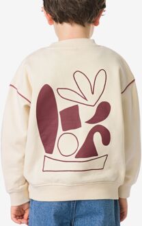 Hema Kindertrui sweatstof print ecru (ecru) - 146/152