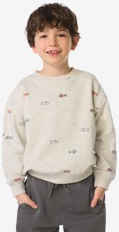 Hema Kindertrui sweatstof print grijsmelange (grijsmelange) - 86/92
