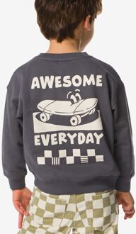 Hema Kindertrui sweatstof skateboard donkergrijs (donkergrijs) - 86/92