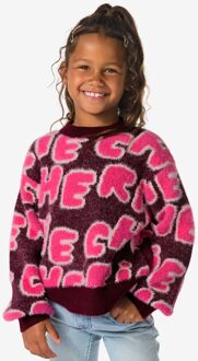 Hema Kindertrui tekst bordeauxrood (bordeauxrood) - 98/104