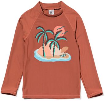 Hema Kinderzwemshirt UPF40+ palmbomen bruin (bruin) - 110/116