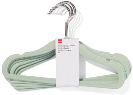 Hema Kledinghanger klein velours mint - 6 stuks