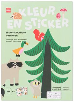 Hema Kleurboek met stickers A5 bosdieren