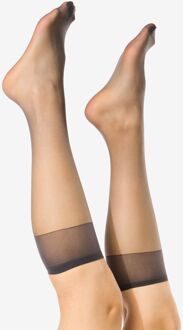 Hema Kniekousen 15denier anti-ladder mat - 2 paar antraciet (antraciet)