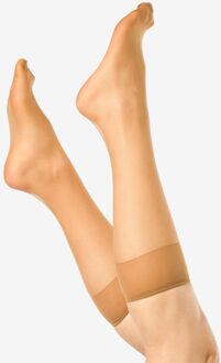 Hema Kniekousen 15denier anti-ladder mat - 2 paar beige (beige) - one size