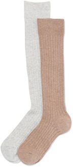 Hema Kniekousen rib - 2 paar bruin (bruin) - 35/38