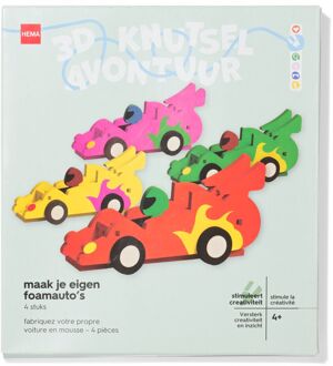 Hema Knutselpakket schuimauto's - 4 stuks