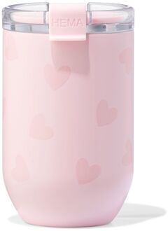 Hema Koffiebeker to go 350ml rvs hartjes