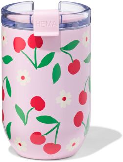 Hema Koffiebeker to go 350ml rvs kersen
