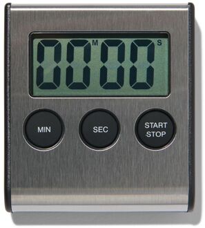 Hema Kookwekker digitaal magnetisch rvs (zilvergrijs)