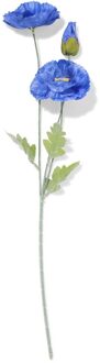 Hema Kunstbloem klaproos 55cm felblauw (blauw)