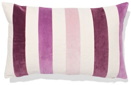 Hema Kussenhoes 50x30cm velours strepen roze (roze)