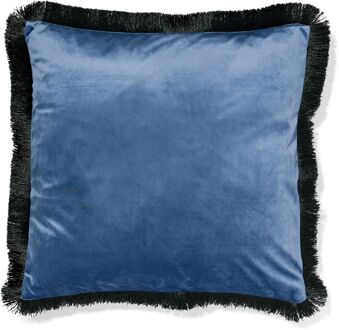 Hema Kussenhoes 50x50cm franjes blauw (blauw)
