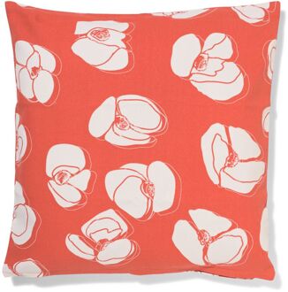Hema Kussenhoes 50x50cm katoen bloemen rood (rood)