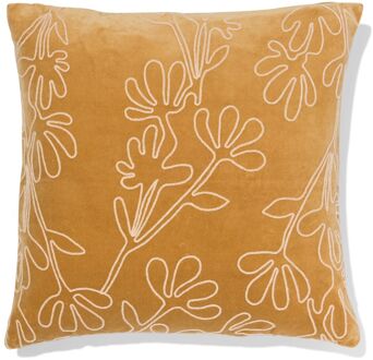 Hema Kussenhoes 50x50cm velours bloem beige (beige)