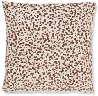 Hema Kussenhoes 50x50cm velours stippen bruin (bruin)