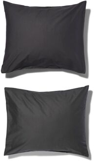Hema Kussenslopen 60x70cm zacht katoen donkergrijs (donkergrijs)