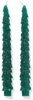 Hema Lange huishoudkaars ⌀2x25cm kerstboom - 2 stuks