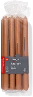 Hema Lange huishoudkaarsen Ø2.2x29 - 12 stuks bruin (bruin)