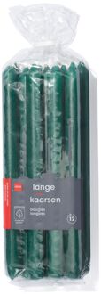 Hema Lange huishoudkaarsen Ø2.2x29 - 12 stuks donkergroen (donkergroen)