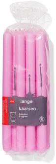 Hema Lange huishoudkaarsen Ø2.2x29 - 12 stuks roze (roze)