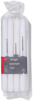 Hema Lange huishoudkaarsen Ø2.2x29 - 12 stuks wit (wit)