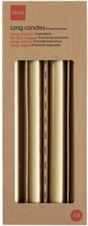 Hema Lange huishoudkaarsen Ø2.2x29 goud - 4 stuks (goud)
