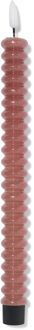Hema Led-dinerkaars ⌀2.3x29cm ribbel bruin (bruin)