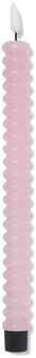Hema Led-dinerkaars ⌀2.3x29cm ribbel lichtroze (lichtroze)