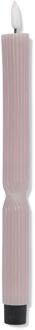 Hema Led-dinerkaars ⌀2.3x29cm ribbel strepen naturel (naturel)