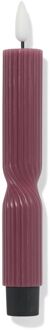 Hema Led huishoudkaars ⌀2.3x20cm ribbel aubergine (aubergine)