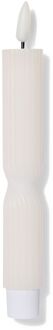 Hema Led huishoudkaars ⌀2.3x20cm ribbel ivoor (ivoor)