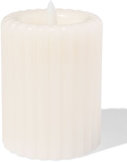 Hema LED kaars 7.5x10cm rib ivoor (ivoor)