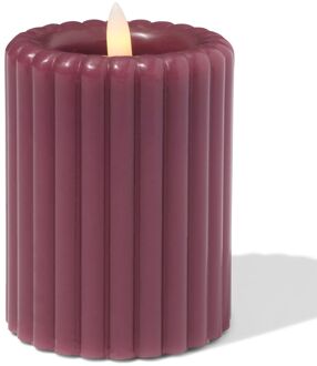 Hema Led kaars ⌀7.5x10cm ribbel aubergine (aubergine)